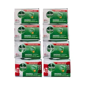 Dettol Original Germ Defense Soap 8 Pack 100g Each 99.99% Effective Against Germs Antibacterial Cleansing Bar for Daily Body Care Cleanser