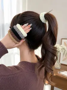 5-Piece Colorful Elastic Hair Ties, Comfortable Hair Accessories for Women, Ideal for Daily Ponytails, Buns & Pigtails, Casual Style