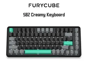 ZIFRIEND x FURYCUBE RX75 S82 75% 82 Keys Gasket Mechanical Keyboard Wired Layout PBT Keycaps Gaming Keyboards Side Engraved 3 Pin Hot Swappable Linear Noah Silver Switch Anti Ghosting Resistant To Fading
