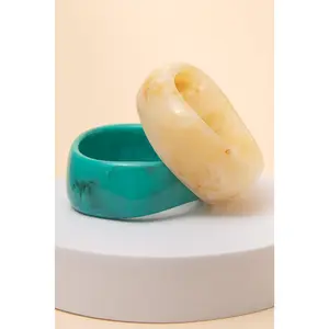 Cora Marbled Resin Bangle Bracelet