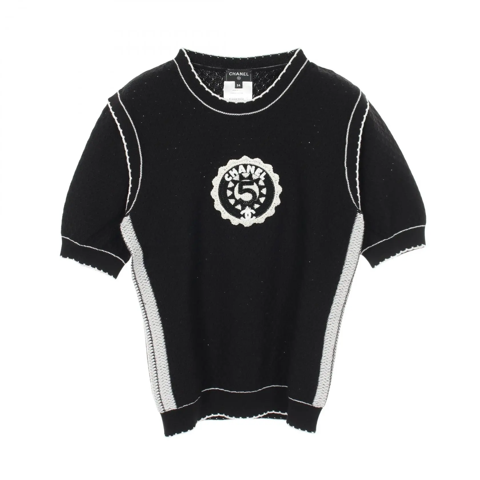 Pre-owned CHANEL Cotton Small Leather Goods Logo Sequin Top
