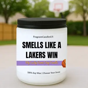Valentines day gifts for sports lover, Smells Like a Big Los Angeles Basketball Win Candle – Lucky Game Day Candle | Basketball Fan Gift | LA Basketball Home Decor | Watch Party , World cup gifts, Gamers gifts , Christmas Gifts for him tiktok
