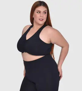 Supportive Racerback Plus Size Sports Bra with High-Impact Design