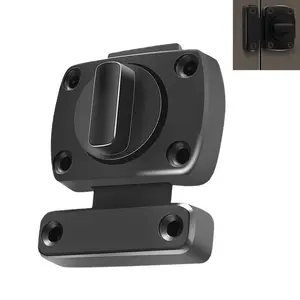 No-Drill Left/right Rotating Sliding Bolt Door Lock, Anti-Theft Security Latch, Easy Installation, Durable and Secure