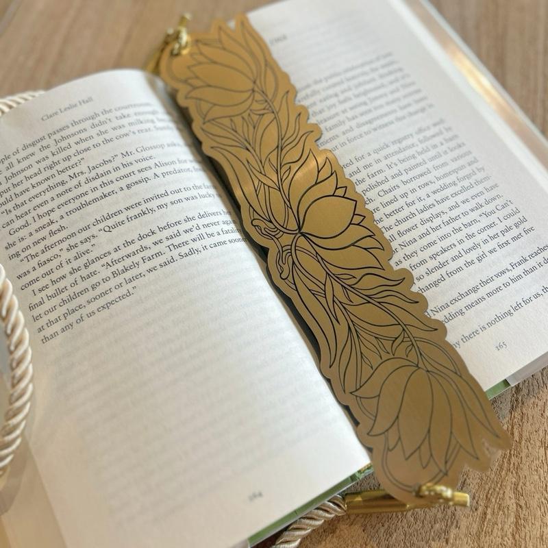 Gold Acrylic Book Holder "Purse" - Elegant Bookmark for Book Lovers