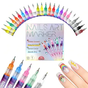 1-Set 12-Color Acrylic Paint Nails Doodle Pen and Quick Drying Dot Stitching Nail Art Pen for Home and Salon DIY, kids stuff for girls-Nail Care Cutics Manicure Polish Cosmetic