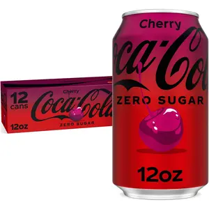 Coca-Cola Zero Sugar Cherry Soda Soft Drink Fridge Pack Cans, 12 fl oz, 12 Pack