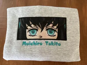 Muichiro Tokito Embroidered Sweatshirt | Mist Hashira Demon Slayer Crewneck, Gift For Him, Gift For Her, Trendy Looks