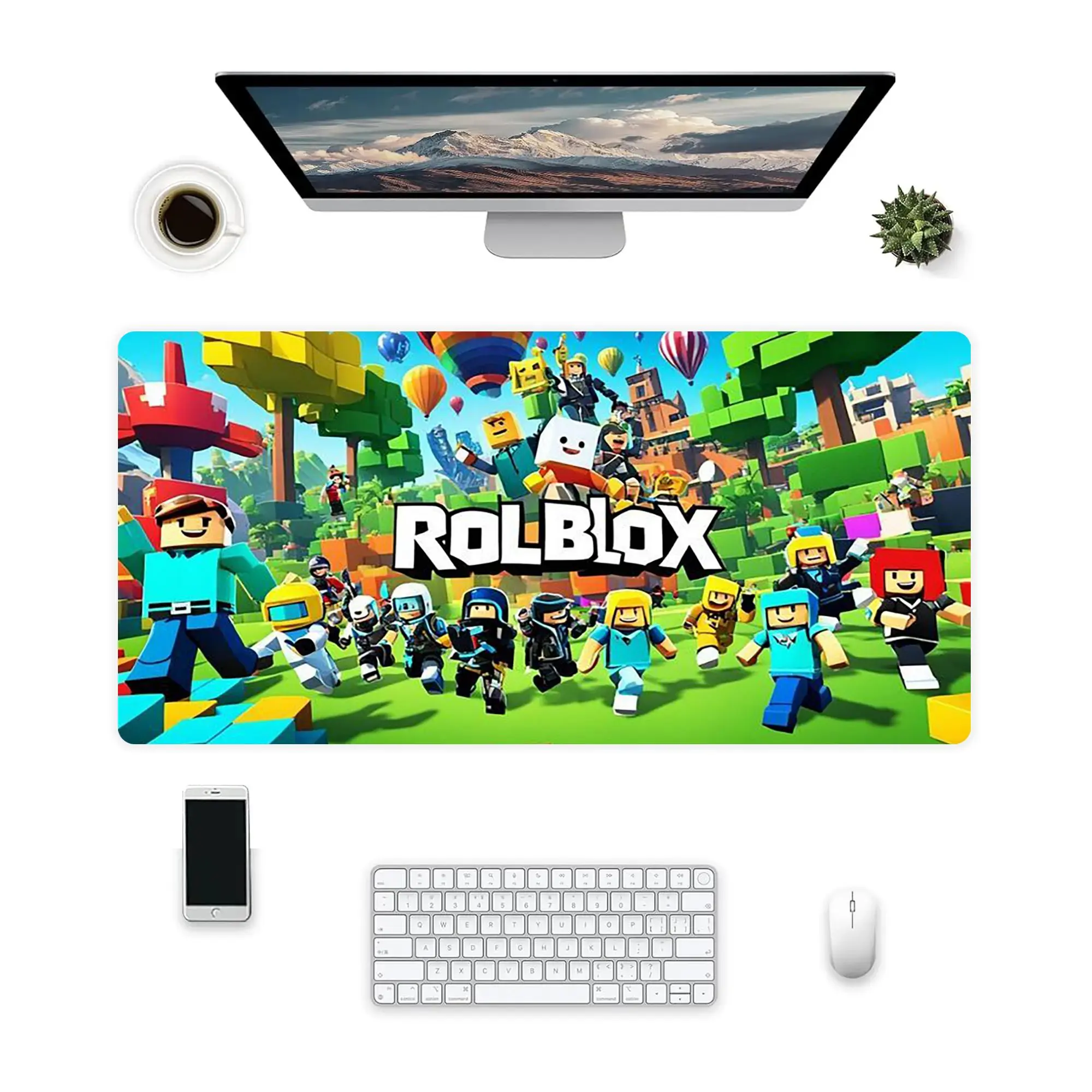 Large Roblox Gaming Mouse Pad Extended Desk Mat for Gamers Non-Slip Rubber Base Office Computer Keyboard Mat