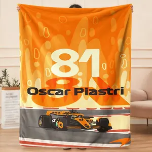 Oscar Piastri creativity  flannel blanket, exclusive gift for home, office, camping travel, personalized pattern design, modern style, soft texture