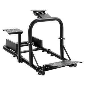 Supllueer Racing Simulator Cockpit Upright Stable fit for Logitech,Thrustmaster,Fanatec, G27 G29 G920 G923 T300RS F458 T500R, 50mm Round Tube Racing Wheel Stand without Wheel Pedal Shifter Seat