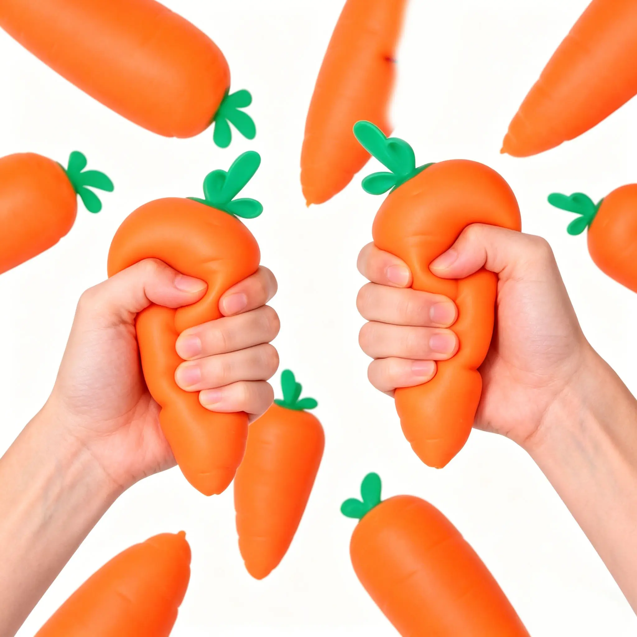 Stress-relieving toy: Toymendous Soft and Cute 5-inch Carrot Toy, suitable for all ages, non-toxic, squeezeable, stretchable, and twistable, sensory play, suitable for outdoor activities.
