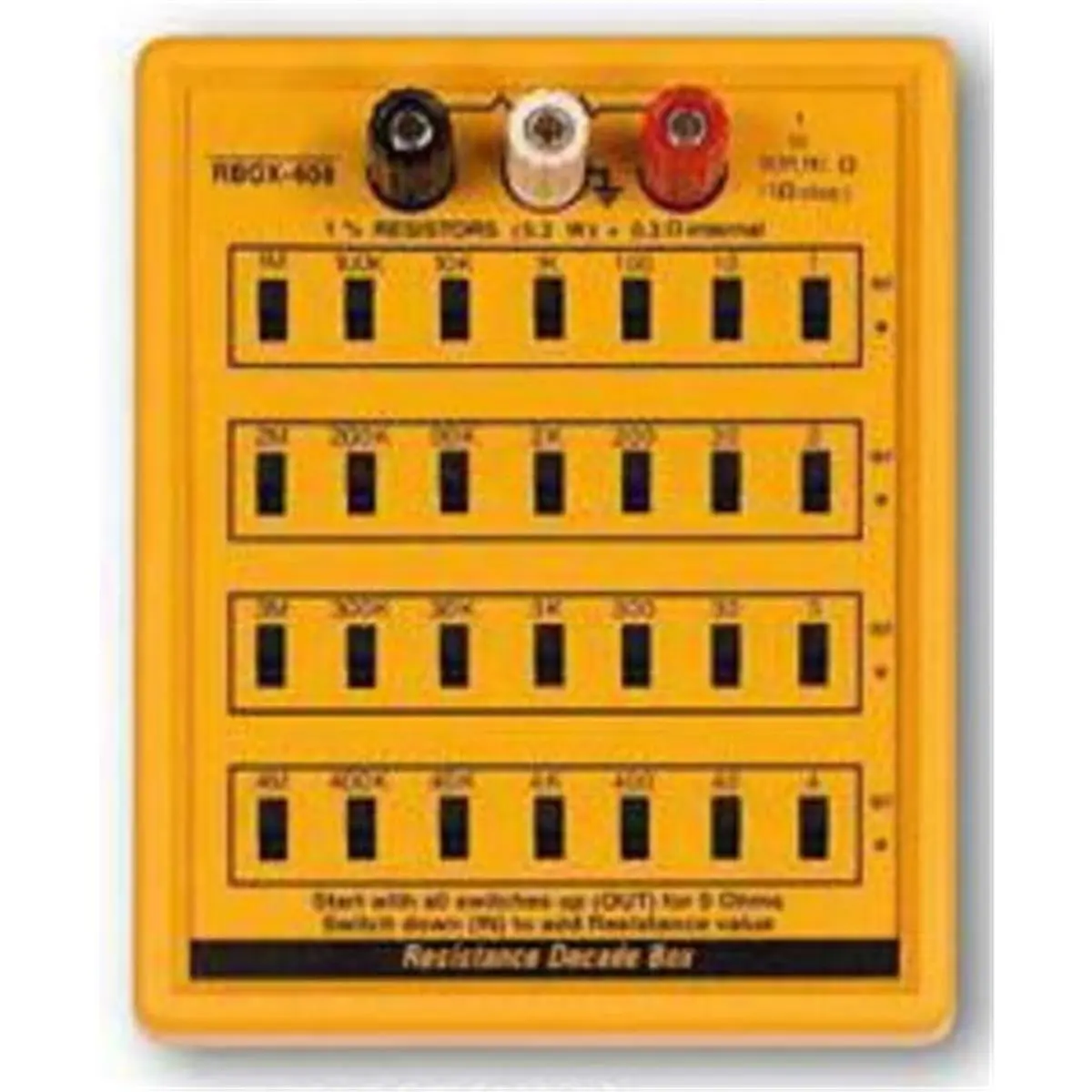 RSR Electronics Resistance Decade Box - 7 Decades, 1% Tolerance Resistors, 1 Ohm to 11 Megohm Range, 0.3W Power for Cycling & Outdoor Leisure Equipment, Compact, Decade Layout