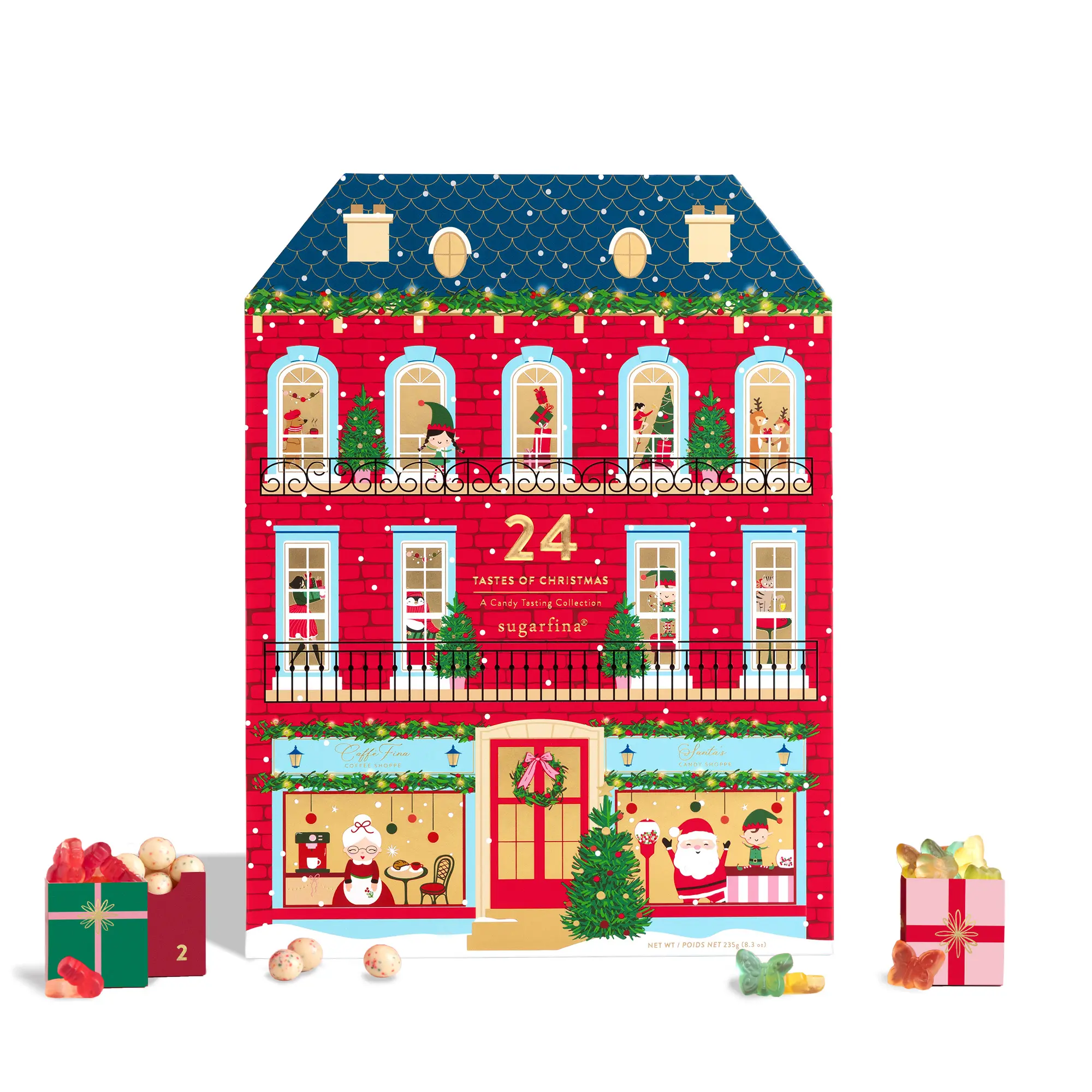 Sugarfina Santa's Parisian Christmas Candy Advent Calendar | Gourmet Gummies and Chocolate | Christmas Candy Gifts