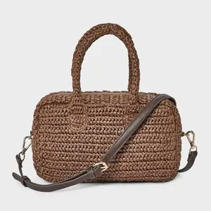 Straw Small Satchel Bag - A New Day Brown