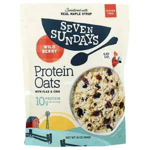 Seven Sundays Protein Oats With Flax & Chia, Wild Berry, 16 oz (454 g)