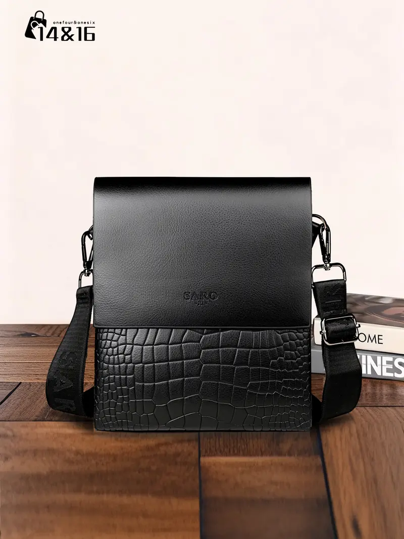 Men's PU Leather Shoulder Bag, Versatile Shoulder Bag, Casual Crossbody Messenger Bag, Multi-Functional Small Storage Pouch, Ideal Gift for Boyfriend