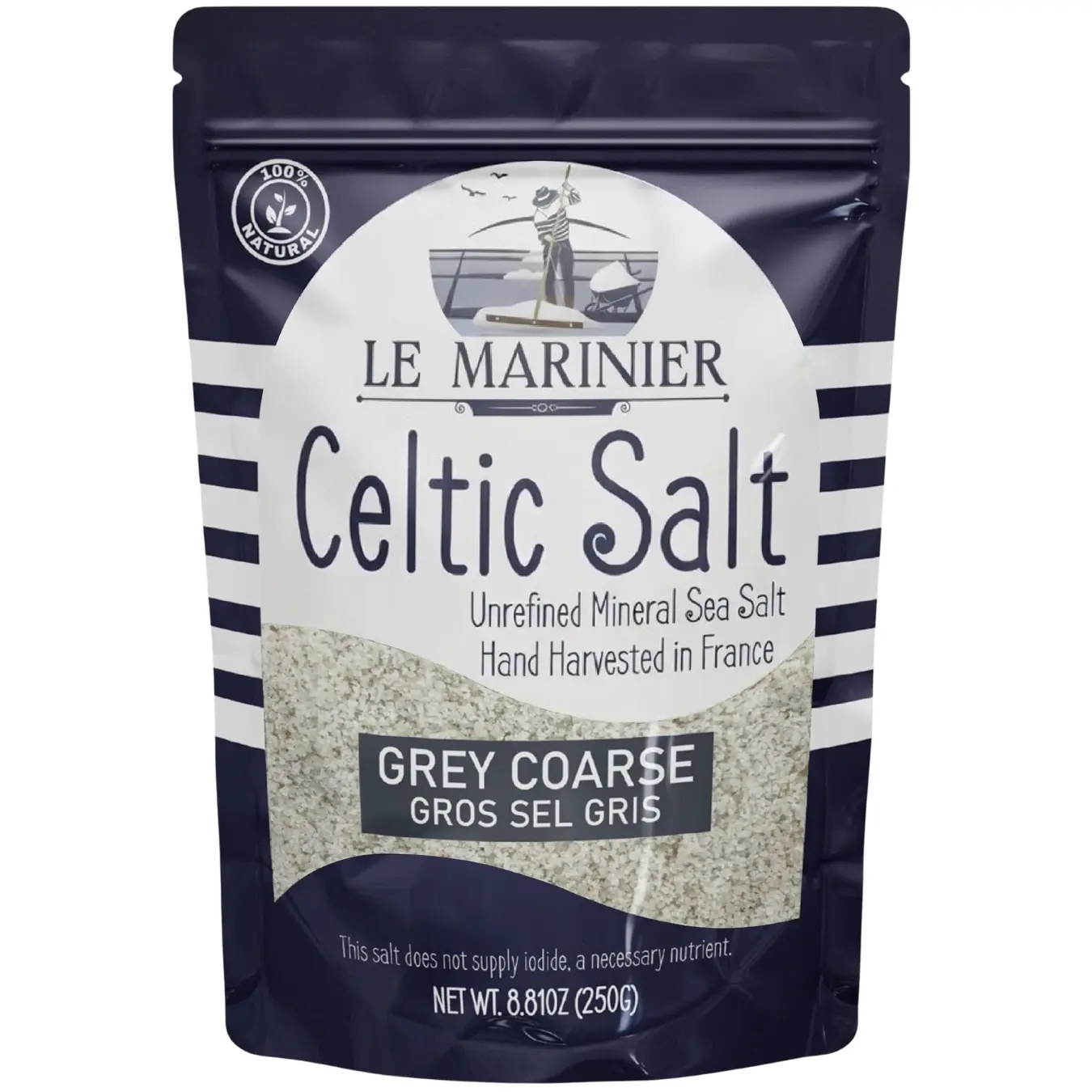 Le Marinier Celtic Salt Salt Grey Coarse Sea Salt 0.6lb Mineral-Rich Unrefined Sea Salt 100% Natural Hand Harvested Low Sodium