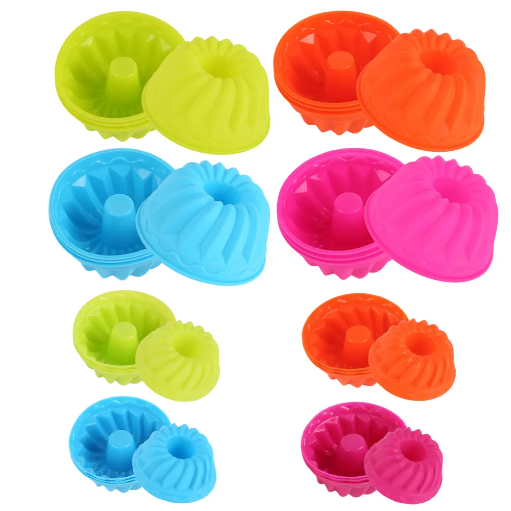 Pack of 24  Silicone Donut Pans for Baking, Nonstick Round Doughnut, Reusable Baking Cups, Muffin Cupcake Molds Great for Occasions of Birthday Party, Holiday Party, Shower or Wedding