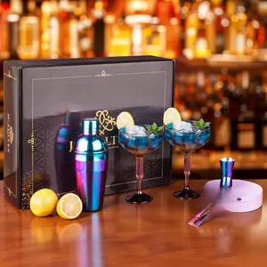 Margarita Glasses Set of 2 – Iridescent Margarita Glasses & Cocktail Cups for Home Bar – Elegant Drinkware for Margaritas, Espresso Martinis, Mocktails – Cute Bar Gift for Women & Men