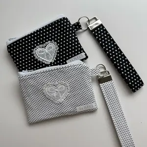 Handmade Polka Dot Keychain & Mini Pouch
