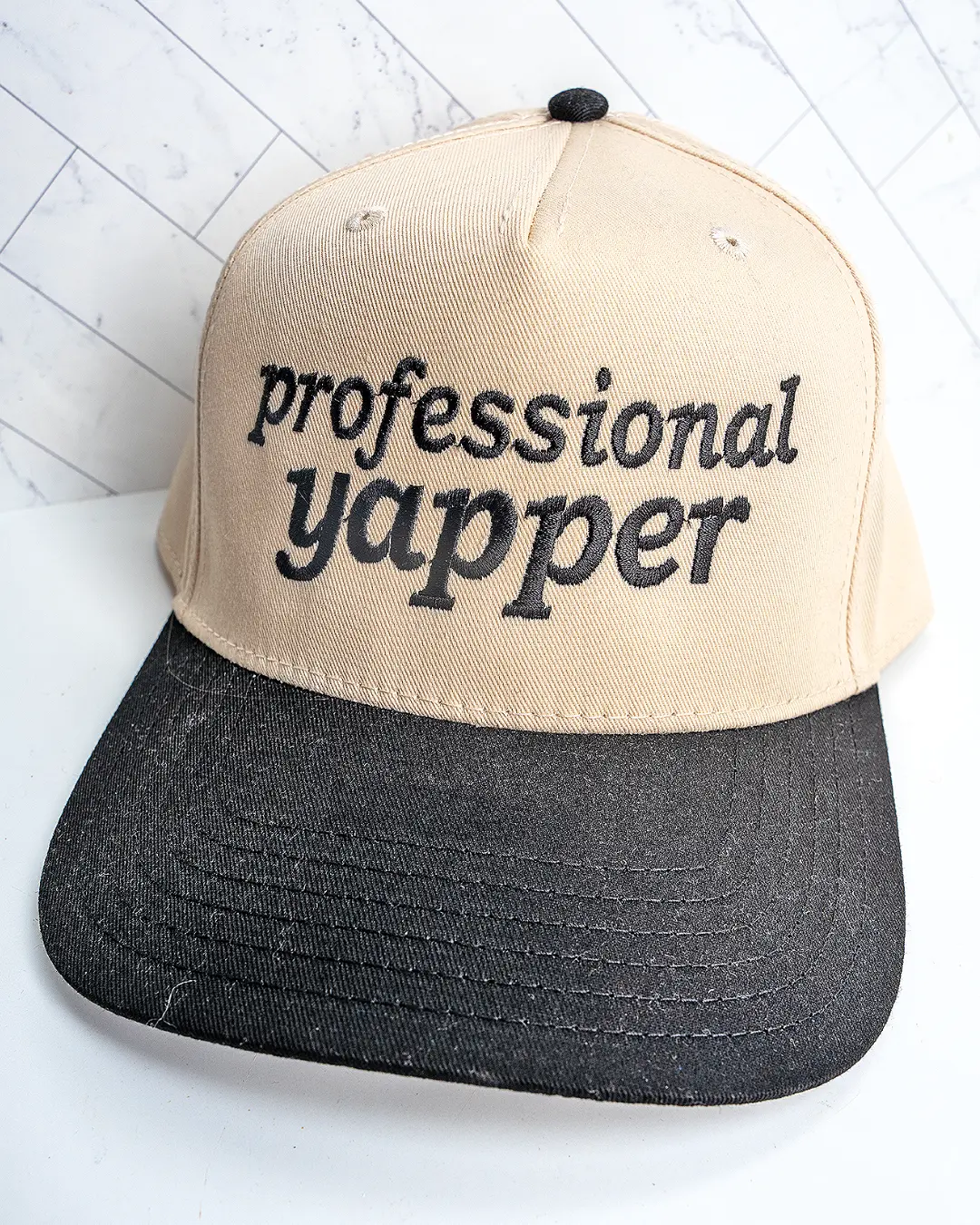 Professional Yapper Embroidered Five-Panel Twill Cap Mom Hat Embroidered