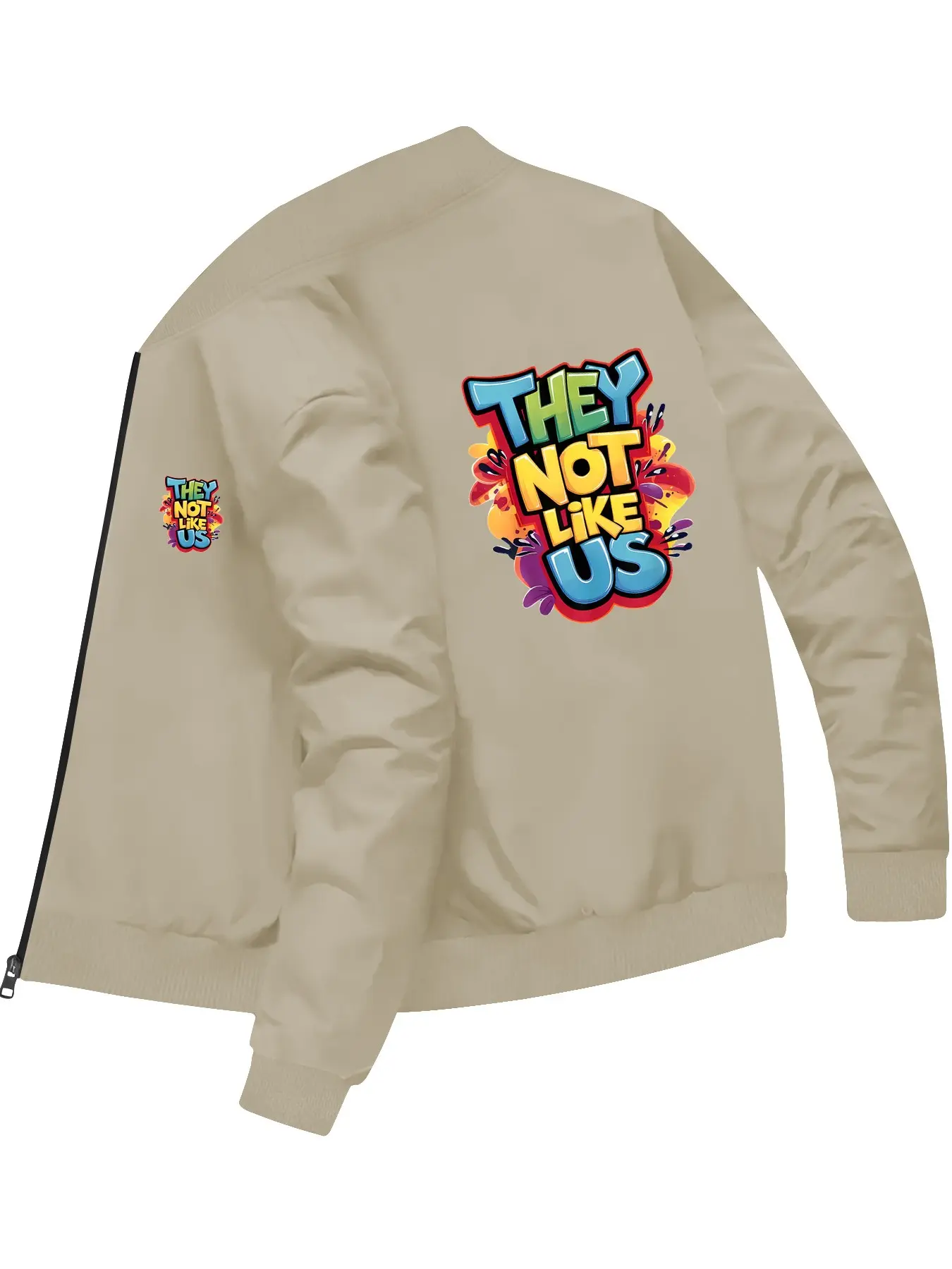 Trendy Personality Printed Long Sleeve Bomber Jacket for Daily Street Fashion and Casual Wear Casual Wear Coat