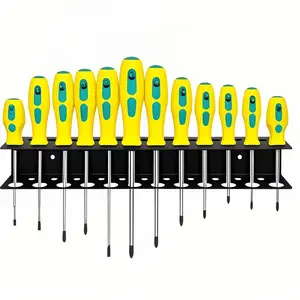 Wall-Mounted Screwdriver Holder with 23 Slots, Organized Screwdriver & Tool Storage Solution for Garages & Workbenches, Construction Tool Organizer