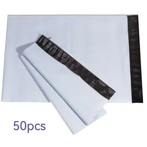 50 Pieces Durable Pe Packaging Bags, Strong Adhesive, Waterproof and Moisture-Resistant, Ideal for Storage and Shipping