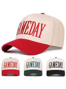 Unisex Gameday Embroidered Baseball Cap, Adjustable Sun Protection Hat for Spring & Fall, Casual Outdoor Travel Beach Vacation Wear, Snapback Hats