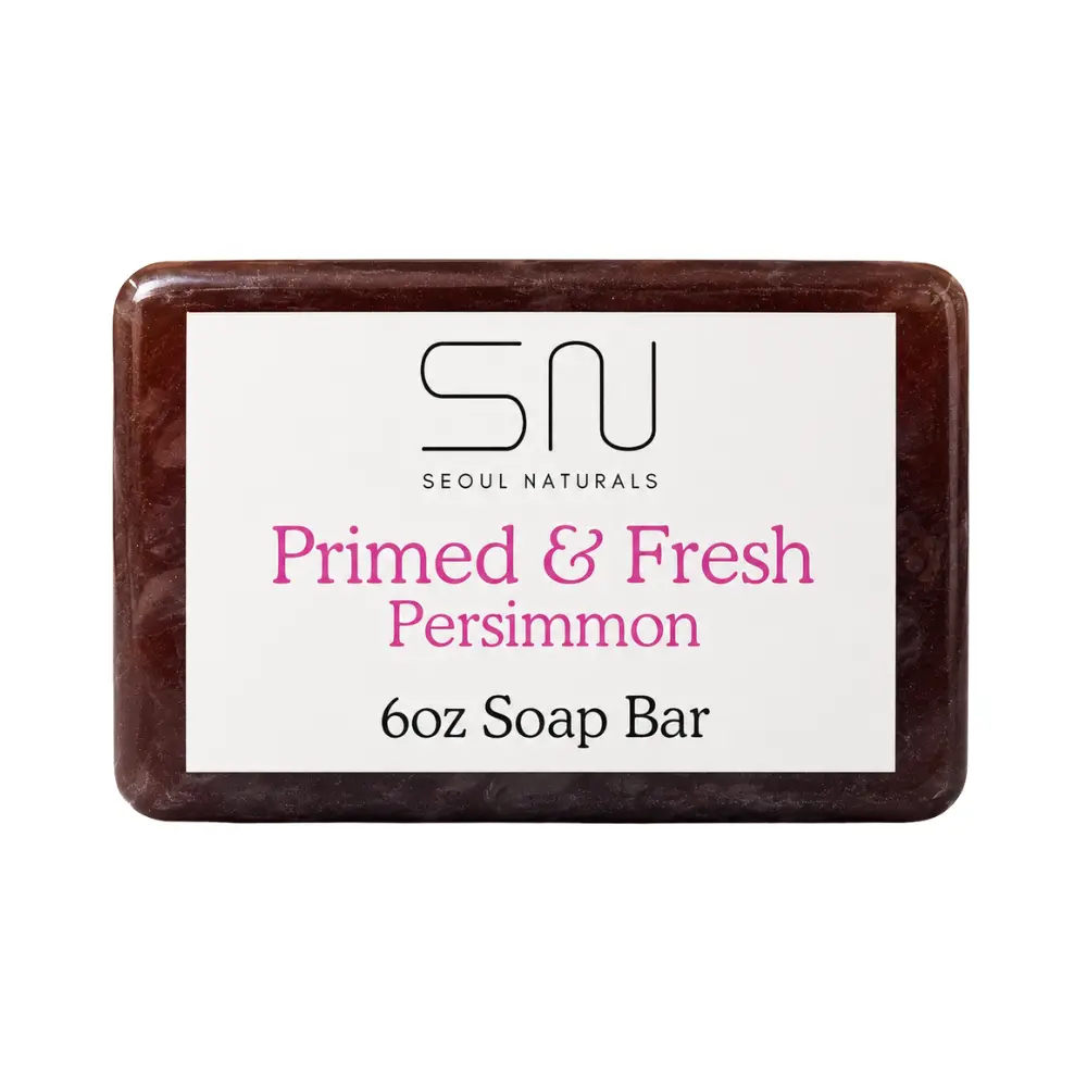 Seoul Naturals Primed & Fresh Persimmon Soap Bar, Green Tea Scented, Nonenal Odor Neutralizer, k beauty, 6 oz