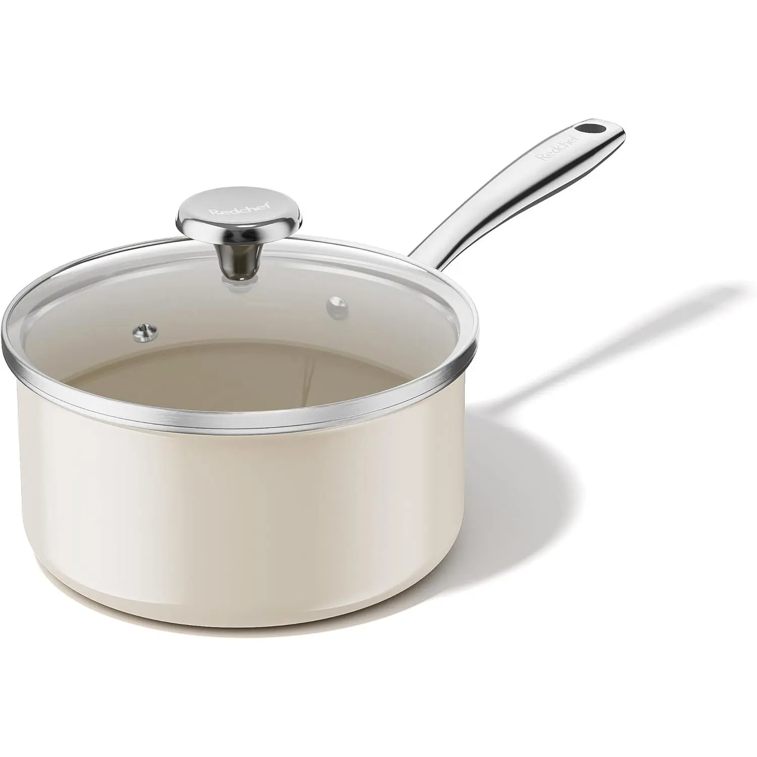 Ceramic Sauce Pan with Lid, 2.5QT Small Saucepan, Nonstick Cooking Pot with Stay-Cool Handle, Kitchen Non  Soup Pot, PTFE & PFOA Free, Oven Dishwasher Safe, Compatible  Stovetops-Beige