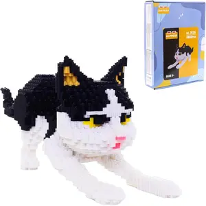Ahzilei Cat Mini Building Blocks Set, Cow Cat DIY 3D Puzzle Kit, Adult & Kids Gift, 4800 Pieces, &