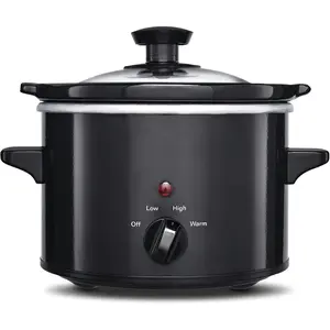 1.5 QT Slow Cooker, Black Multi-Cook Pots for Kitchen Cookware Use