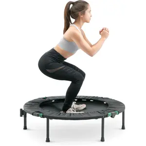 Mini Trampoline with Handle – Indoor Cardio Trainer for Adults & Kids (Black)