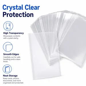 Transparent Thick Card Sleeve, Protective Film for Cards, Sealable Opening, Small Card Protector, Durable Card Case