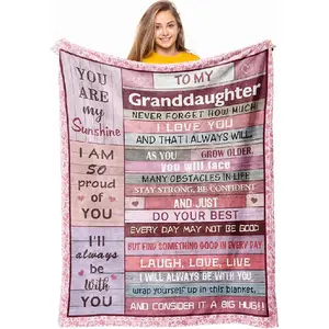 Granddaughter Gifts From Grandma Grandpa, Gifts For Granddaughter, Granddaughter Gift Ideas, To My Granddaughter Christmas Graduation Birthday Valentine’S Day Gift Throw Blanket