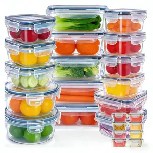 24 PCS Food Storage Containers with Lids, Plastic Meal Prep Containers, Airtight Leakproof Snap Lock, Stackable Kitchen Storage Set for Fridge, Freezer & Microwave