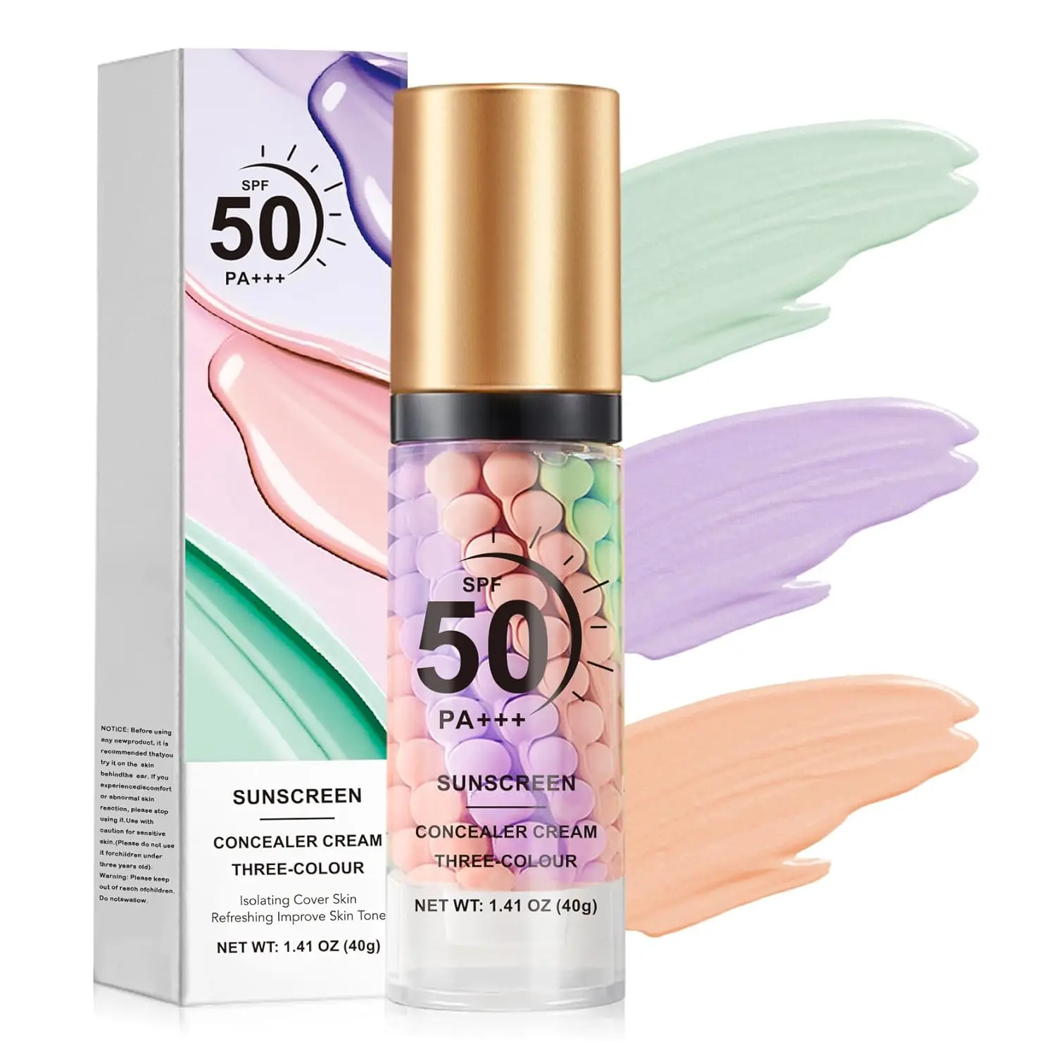 3-in-1 Color Correcting Face Primer with SPF 50, Lightweight Hydrating & Oil Control Base for a Smooth Matte Foundation Finish