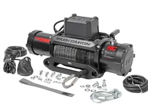 Rough Country 12,000LB PRO Series Electric Winch | Synthetic Rope - PRO12000S, Black