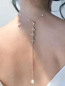 Waterdrop-style women's back chain - elegant wedding accessory for European-style brides