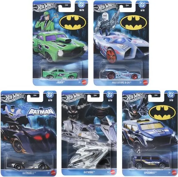 Hot Wheels 1:64 Silver Series Batman 10-Piece T Assortment (DC)  [COLLECTIBLES] Ships IN OWN Container , Toy Car, Assortment