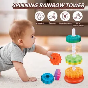 Rainbow Stacking, Spinning Toys for Toddlers