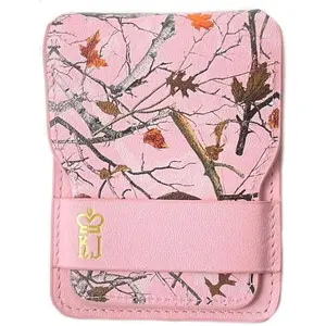 Pink Camo Wallet Leather Minimalist Wallet Unique Camouflage Design