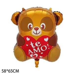 Giant Teddy Bear Love Foil Balloon 	•	Big Teddy Bear Balloon with Heart