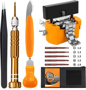 Watch Case Opener Tool: Watch  Replacement Tool Kit for  Removal and Maintainance with Adjustable Case Opener, , Tweezers, Opening