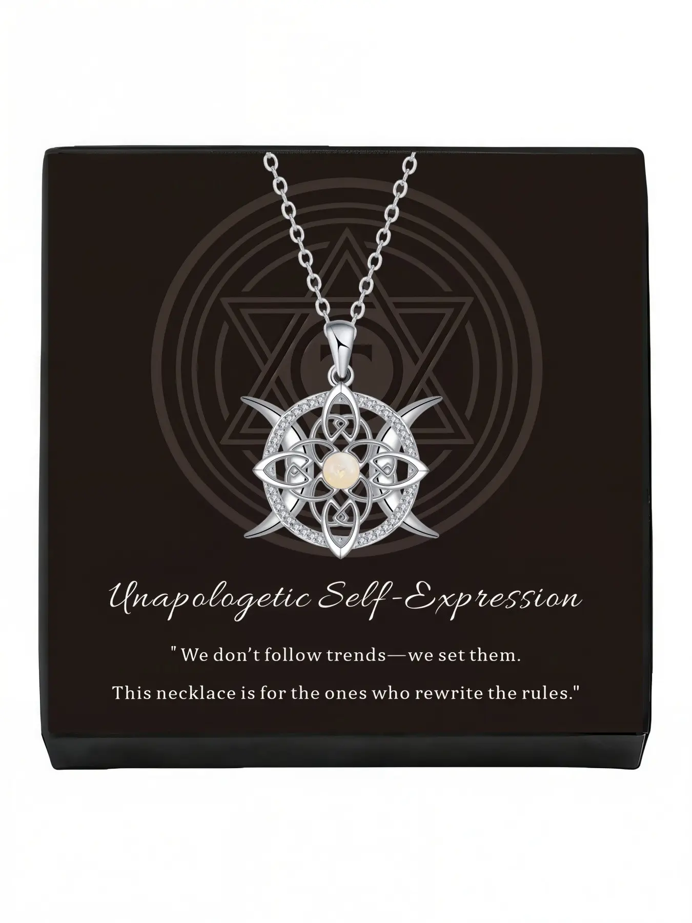 Moon Wheel Starry Weave Opal Necklace New Celtic Knot Australian Opal & Zircon Necklace, Clavicle Chain, Versatile for Daily Wear, Lucky Amulet Necklace, Exquisite Jewelry Gift, Perfect Gift for Valentine’s Day & All Holidays