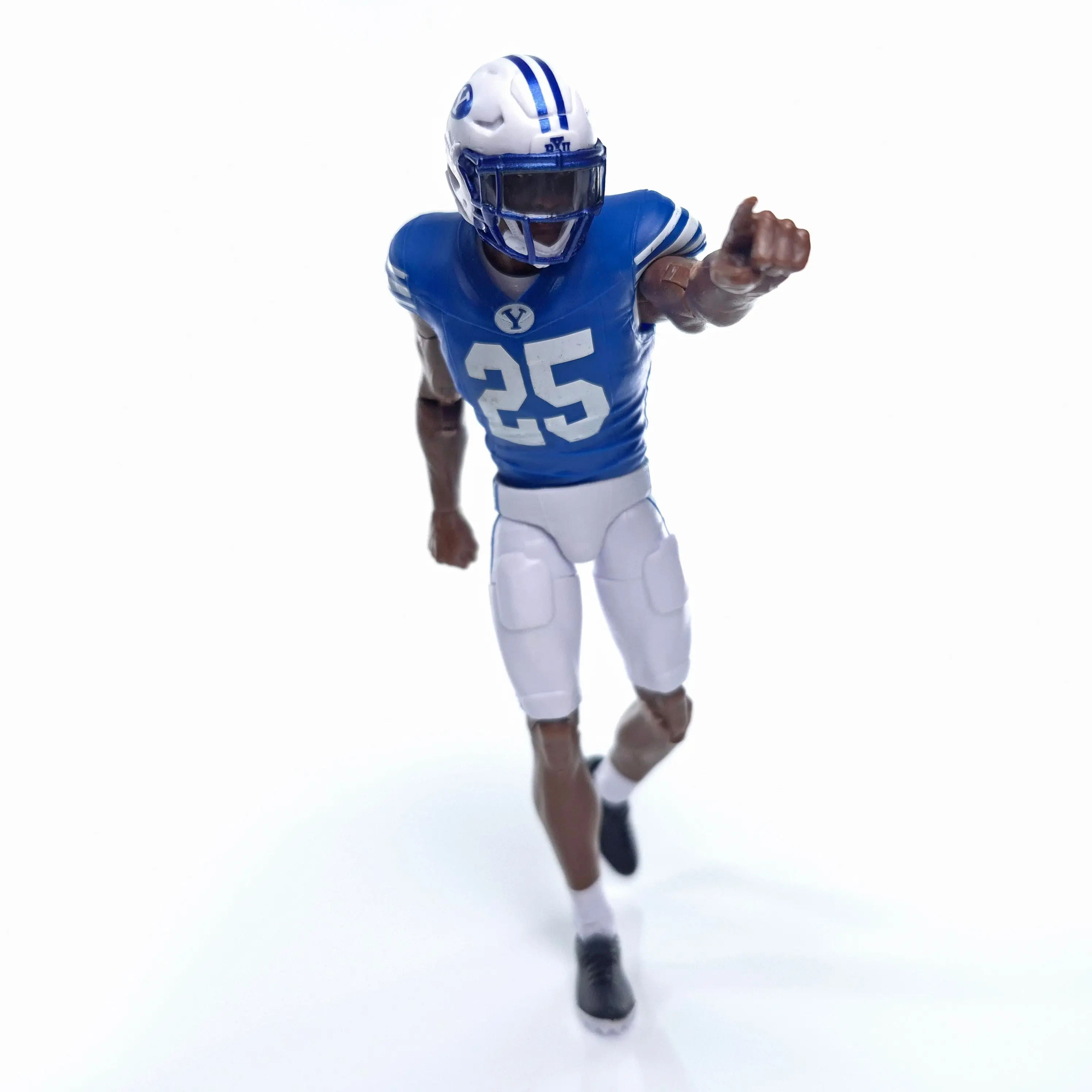 Officially Licensed BYU Collegiate Legends Walk-On Player #25 6-Inch Dark Fully Articulated Football Action Figure, with Dynamic Articulation, Display Stand, Interchangeable Hands, Detailed Accessory for Collectors
