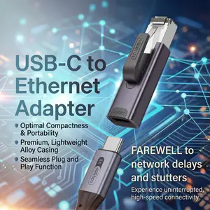 The RJ45 to USB-C Gigabit Adapter is Designed for Router Connection and Data Cable Conversion, Ensuring you say Goodbye to Network Delays and Stutters