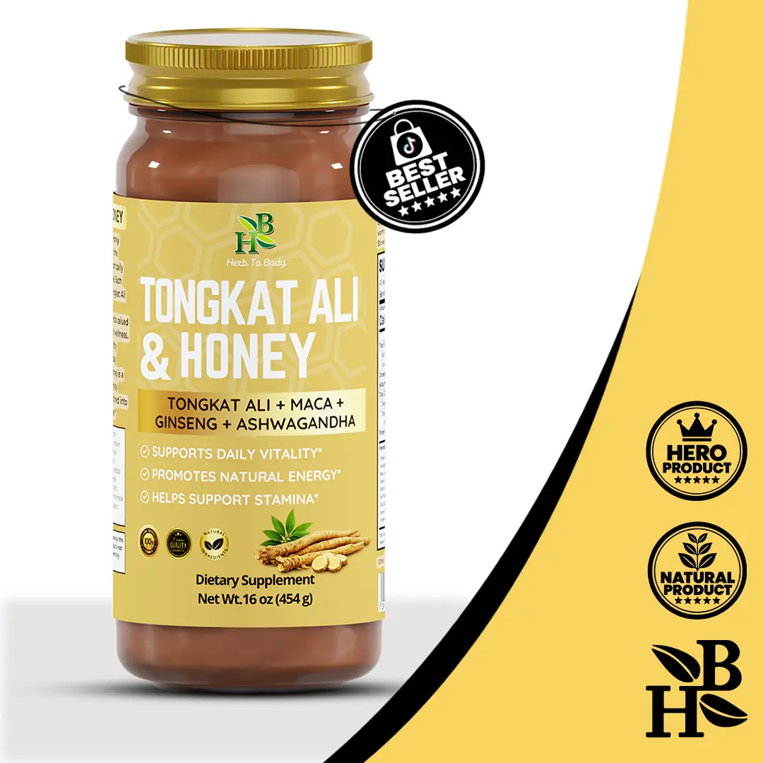 Herb To Body Tongkat Ali Honey - 16oz | Wildcrafted Honey Blend